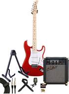 EastCoast ST1 Electric Guitar Pack Candy Red